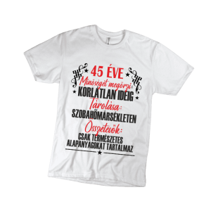 45 Éve minőséget megőrzi... - férfi fehér póló termékkép