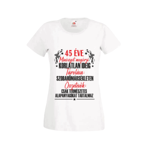 45 Éve minőséget megőrzi... - női fehér póló termékkép