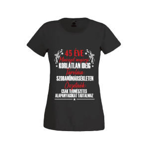 45 Éve minőséget megőrzi... - női fekete póló termékkép