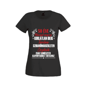 50 Éve minőséget megőrzi... - női fekete póló termékkép