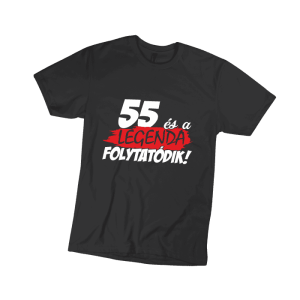 55 és a legenda folytatódik – férfi fekete póló termékkép