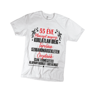 55 Éve minőséget megőrzi... - férfi fehér póló termékkép