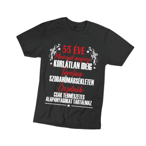 55 Éve minőséget megőrzi... - férfi fekete póló termékkép