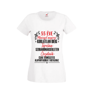 55 Éve minőséget megőrzi... - női fehér póló termékkép