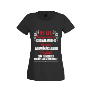 55 Éve minőséget megőrzi... - női fekete póló termékkép