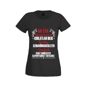 60 Éve minőséget megőrzi... - női fekete póló termékkép
