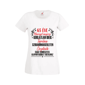 65 Éve minőséget megőrzi... - női fehér póló termékkép