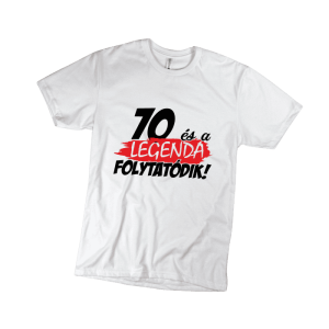 70 és a legenda folytatódik – férfi fehér póló termékkép