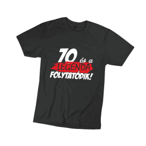 70 és a legenda folytatódik – férfi fekete póló termékkép