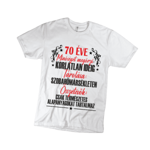 70 Éve minőséget megőrzi... - férfi fehér póló termékkép