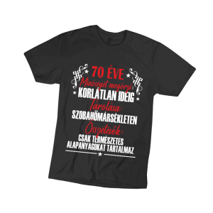 70 Éve minőséget megőrzi... - férfi fekete póló termékkép