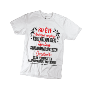 80 Éve minőséget megőrzi... - férfi fehér póló termékkép