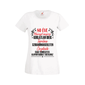 80 Éve minőséget megőrzi... - női fehér póló termékkép