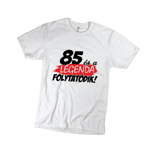 85 és a legenda folytatódik – férfi fehér póló termékkép