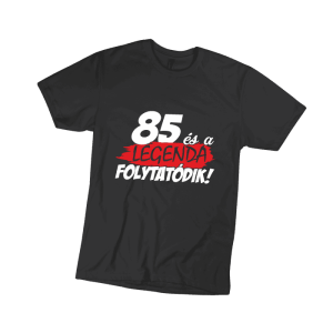 85 és a legenda folytatódik – férfi fekete póló termékkép