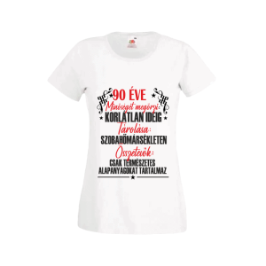 90 Éve minőséget megőrzi... - női fehér póló termékkép