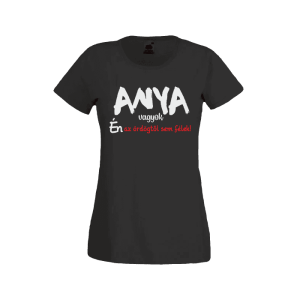 Anya vagyok...(fehér) – női fekete póló termékkép