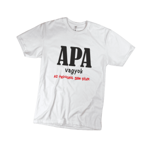 Apa vagyok...(fekete) - férfi fehér póló termékként.