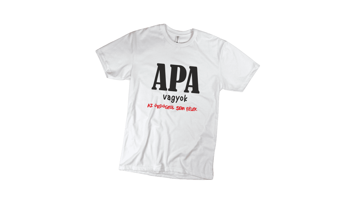 Apa vagyok...(fekete) - férfi fehér póló termékként.