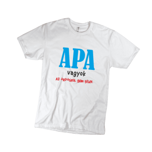 Apa vagyok...(kék) - férfi fehér póló termékként