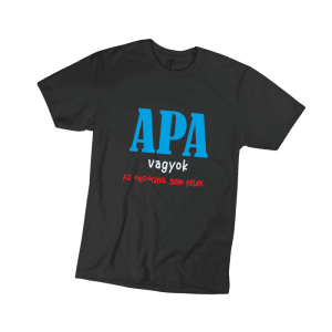 Apa vagyok...(kék) - fekete póló termékként