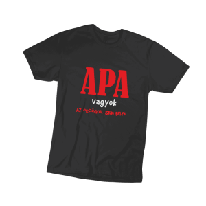 Apa vagyok...(piros) - fekete póló termékként