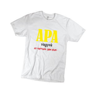 Apa vagyok...(sárga) - férfi fehér póló termékként