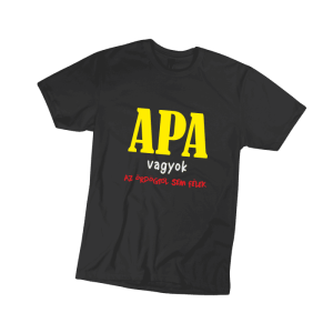 Apa vagyok...(sárga) - fekete póló termékként