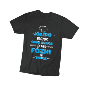 Jóképű vagyok, okos vagyok... – férfi fekete póló termékkép