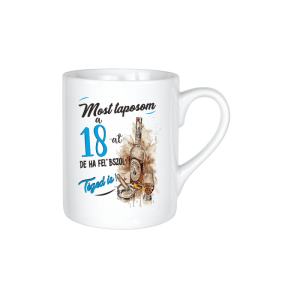 Most taposom a 18-at...(kék) - kerámia bögre termékkép