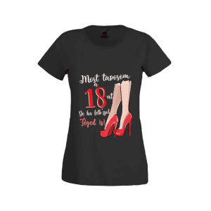 Most taposom a 18-at... - női fekete póló termékkép