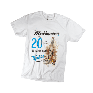Most taposom a 20-at... - férfi fehér póló termékkép