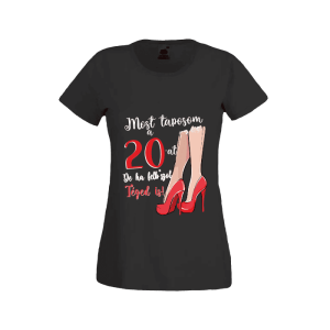 Most taposom a 20-at... - női fekete póló termékkép