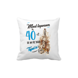 Most taposom a 40-et...(kék) - vicces poénos párna termékkép
