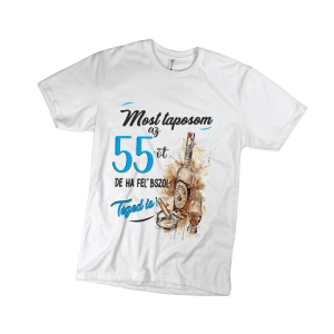 Most taposom az 55-öt... - férfi fehér póló termékkép