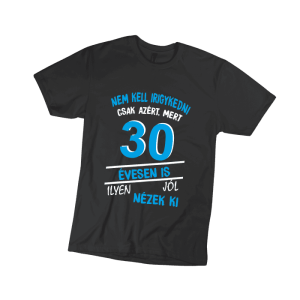 Nem kell irigykedni 30...(kék) - férfi fekete póló termékkép