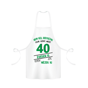 Nem kell irigykedni 40 évesen is...(zöld) – kötény termékkép.