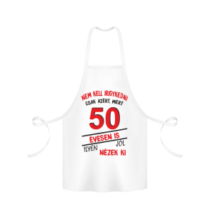 Nem kell irigykedni 50 évesen is...(piros) – kötény termékkép