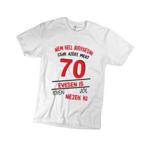 Nem kell irigykedni 70…(piros) – férfi fehér póló termékkép
