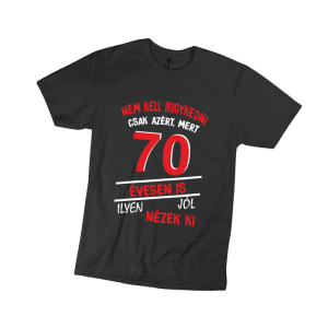 Nem kell irigykedni 70…(piros) – férfi fekete póló termékkép