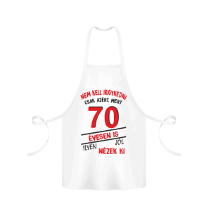 Nem kell irigykedni 70 évesen is...(piros) – kötény termékkép