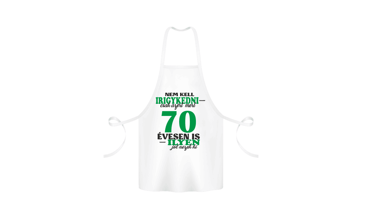 Nem kell irigykedni 70...(zöld) – kötény termékkép