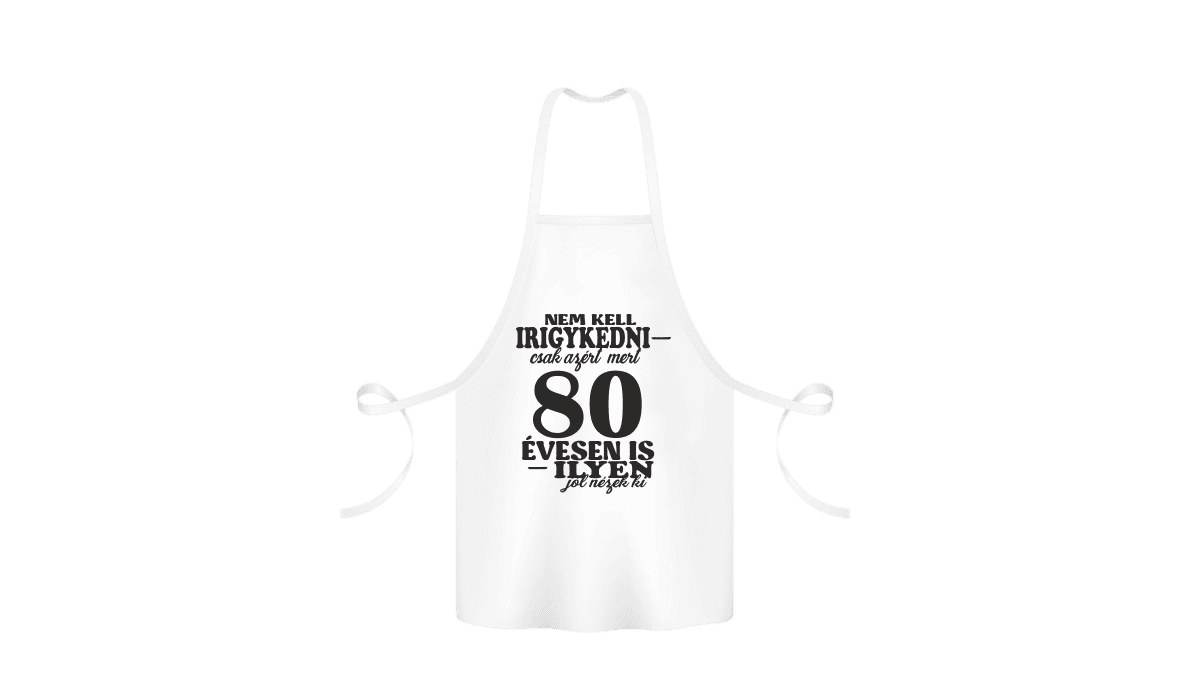 Nem kell irigykedni 80…(fekete) – kötény termékkép