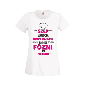 Szép vagyok, okos vagyok... – női fehér póló termékkép