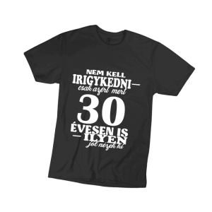 Nem kell irigykedni 30…(fehér) – férfi fekete póló
